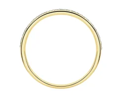 Pierścionek z żółtego złota z brylantami - 0,11 ct - próba 585