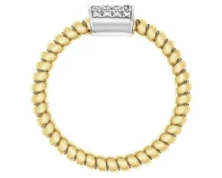 Pierścionek z żółtego złota z brylantami - 0,13 ct - próba 750