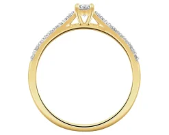 Pierścionek z żółtego złota z diamentami - 0,30 ct - próba 585