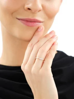 Pierścionek z żółtego złota z diamentami - 0,30 ct - próba 585