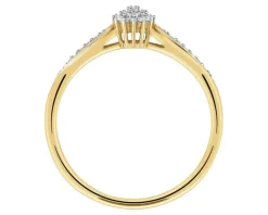 Pierścionek z żółtego złota z diamentami - 0,09 ct - próba 585