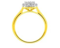Pierścionek z żółtego złota z diamentami - 0,33 ct - próba 585
