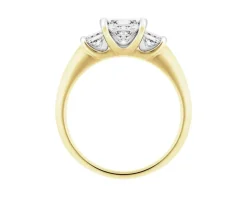 Pierścionek z żółtego złota z diamentami - VS2/H - 1,00 ct - próba 585