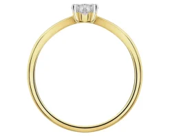 Pierścionek z żółtego złota z diamentem laboratoryjnym - serce - 0,25 ct - próba 585