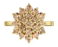 Pierścionek z żółtego złota z brylantami Champagne - 1,56 ct - próba 585