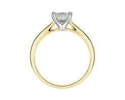 Pierścionek z żółtego złota z diamentem - VS2/G - 0,50 ct - próba 585