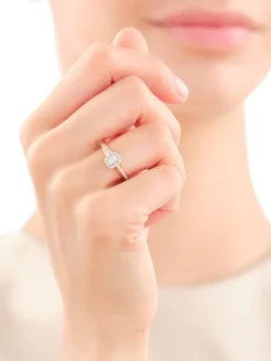 Pierścionek z żółtego złota z diamentami - 0,32 ct - próba 585