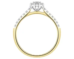 Pierścionek z żółtego złota z brylantami laboratoryjnymi - 0,34 ct - próba 585