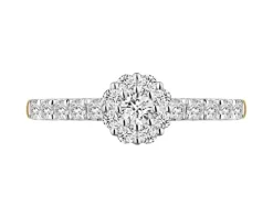 Pierścionek z żółtego złota z brylantami laboratoryjnymi - 0,34 ct - próba 585