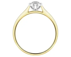 Pierścionek z żółtego złota z brylantami laboratoryjnymi - 0,20 ct - próba 585