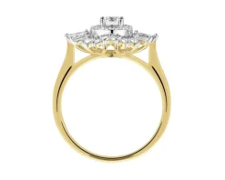 Pierścionek z żółtego złota z diamentami - 0,57 ct - próba 585