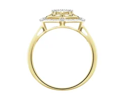 Pierścionek z żółtego złota z diamentami - 0,20 ct - próba 585