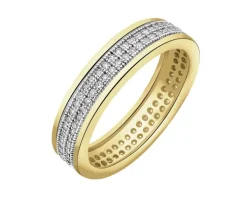 Pierścionek z żółtego złota z diamentami - Eternity - 0,32 ct - próba 585