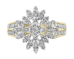 Pierścionek z żółtego złota z brylantami - 0,77 ct - próba 585