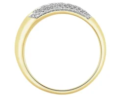 Pierścionek z żółtego złota z diamentami - 0,09 ct - próba 585