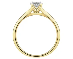 Pierścionek z żółtego złota z diamentem laboratoryjnym - 0,31 ct - próba 585