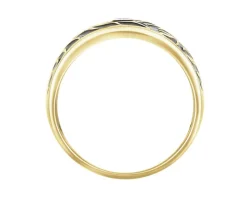 Pierścionek z żółtego złota z brylantem i emalią - 0,01 ct - próba 375