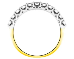 Pierścionek z żółtego złota z diamentami - 0,05 ct - próba 375