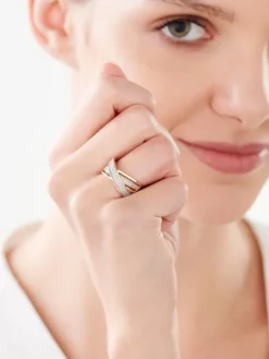 Pierścionek z żółtego złota z diamentami - 0,24 ct - próba 585