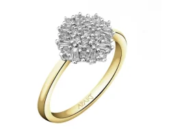 Pierścionek z żółtego złota z diamentami - 0,39 ct - próba 585