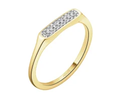 Pierścionek z żółtego złota z diamentami - 0,05 ct - próba 585