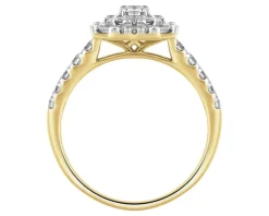 Pierścionek z żółtego złota z diamentami - 0,83 ct - próba 585