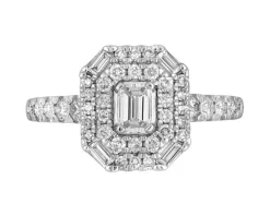 Pierścionek z żółtego złota z diamentami - 0,83 ct - próba 585