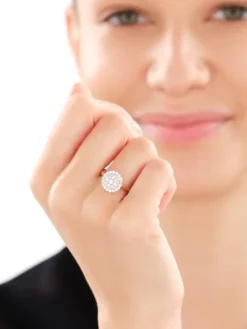 Pierścionek z żółtego złota z diamentami - 0,50 ct - próba 585