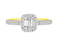 Pierścionek z żółtego złota z diamentami laboratoryjnymi - 1,00 ct - próba 750