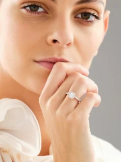 Pierścionek z żółtego złota z diamentami laboratoryjnymi - 1,00 ct - próba 750