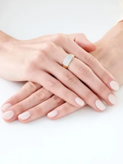 Pierścionek z żółtego złota z brylantami - 0,40 ct - próba 585