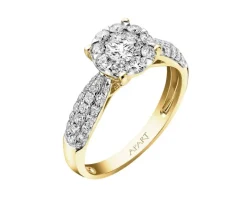 Pierścionek z żółtego złota z brylantami - 1,02 ct - próba 585