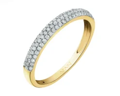 Pierścionek z żółtego złota z diamentami - 0,24 ct - próba 585