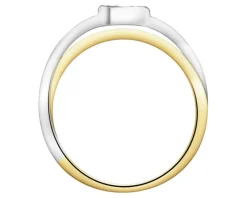 Pierścionek z żółtego złota z brylantami - 0,10 ct - próba 585