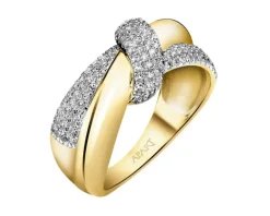 Pierścionek z żółtego złota z diamentami - 0,33 ct - próba 585