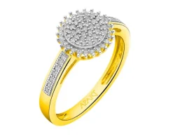 Pierścionek z żółtego złota z diamentami - 0,20 ct - próba 585