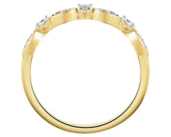 Pierścionek z żółtego złota z diamentami - 0,08 ct - próba 375