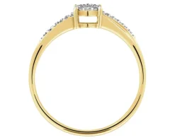 Pierścionek z żółtego złota z diamentami - 0,08 ct - próba 375