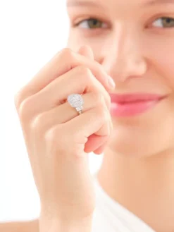 Pierścionek z żółtego złota z diamentami - 0,75 ct - próba 585