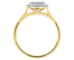 Pierścionek z żółtego złota z diamentami - 0,15 ct - próba 585