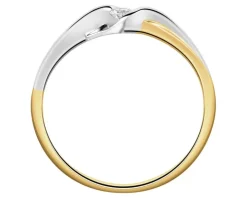 Pierścionek z żółtego złota z brylantem - 0,05 ct - próba 585