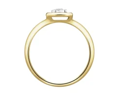Pierścionek z żółtego złota z brylantem - 0,10 ct - próba 585