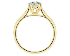 Pierścionek z żółtego złota z brylantem laboratoryjnym - 0,75 ct - próba 585