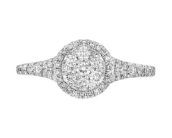 Pierścionek z żółtego złota z diamentami - 0,50 ct - próba 585