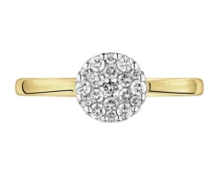 Pierścionek z żółtego złota z brylantami - 0,25 ct - próba 585