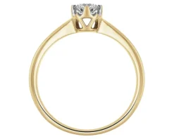 Pierścionek z żółtego złota z brylantem - 0,18 ct - próba 750