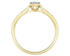 Pierścionek z żółtego złota z diamentami - 0,15 ct - próba 585