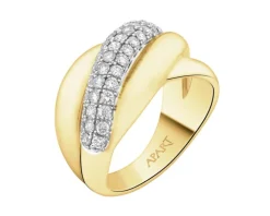 Pierścionek z żółtego złota z brylantami - 0,60 ct - próba 585