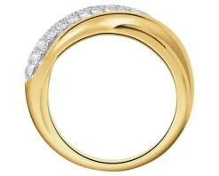 Pierścionek z żółtego złota z brylantami - 0,60 ct - próba 585