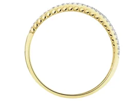 Pierścionek z żółtego złota z diamentami - 0,08 ct - próba 585